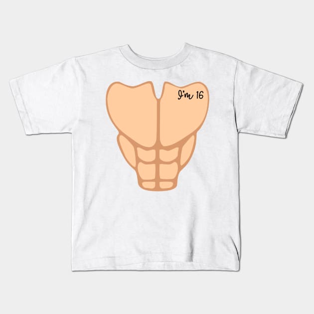 Six Pack I'm 16th Birthday Funny Men Kids T-Shirt by macshoptee